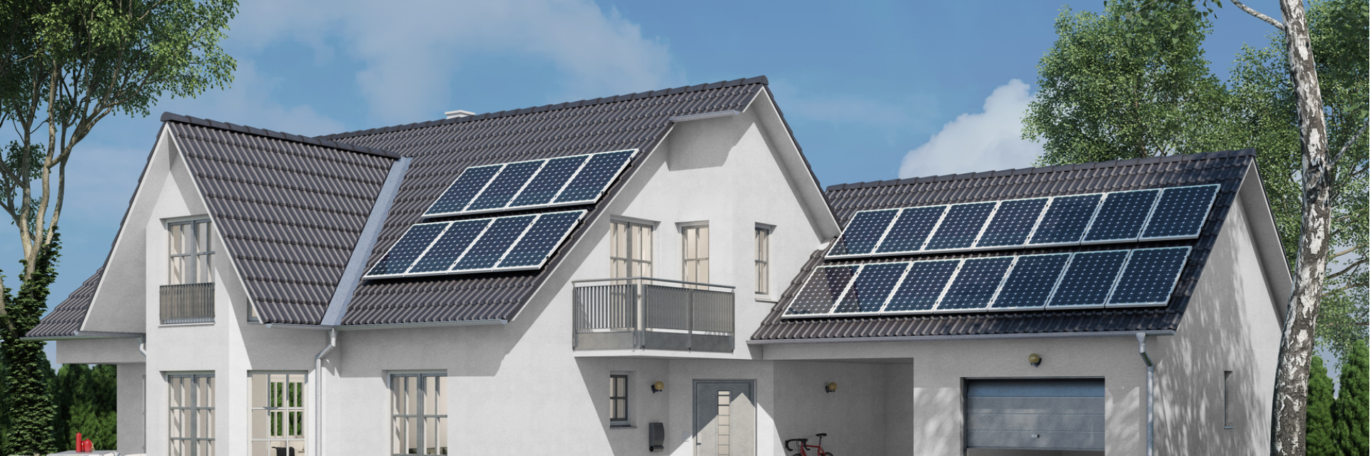 modernes Haus mit Solar auf dem dach